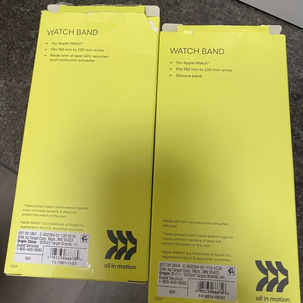 2 Apple all in motion Watch Bands